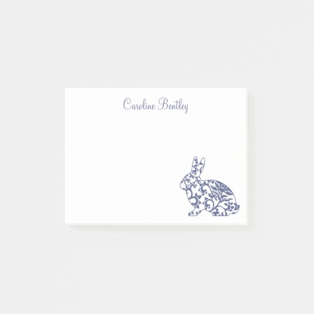 Notas Post-it® Chinoiserie Bunny Rabbit Notepad (Anverso)
