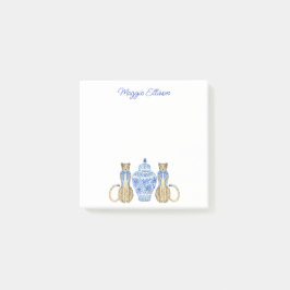 Notas Post-it® Chinoiserie Watercolor Cheetah Ginger Jar