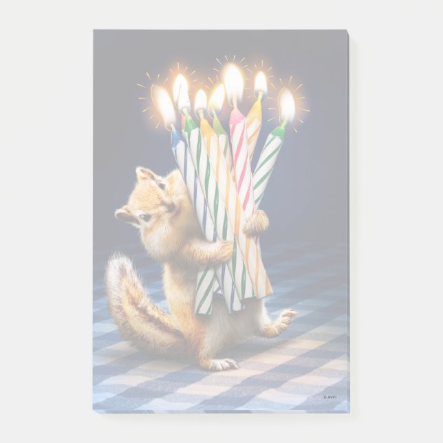 Notas Post-it® Chipmunk Birthday Candles (Anverso)