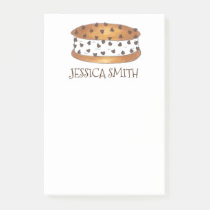 Notas Post-it® Chipwich de chocolate de helado personalizado