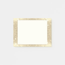 Notas Post-it® Chispa clásica del encanto del purpurina del oro