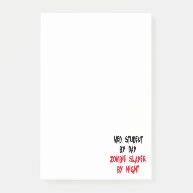 Notas Post-it® Chiste Zombie de Estudiantes Med (Anverso)