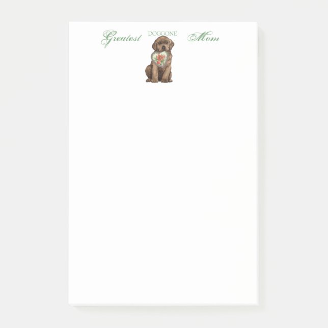 Notas Post-it® Chocolate Lab Heart Mom (Anverso)