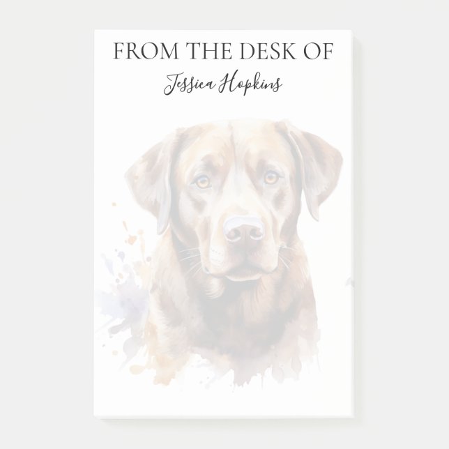 Notas Post-it® Chocolate Labrador Lover Monogrammed Dog (Anverso)
