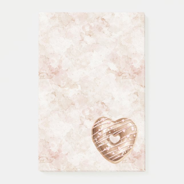 Notas Post-it® Chocolate Pink Heart Cookie (Anverso)