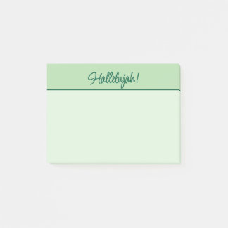 Notas Post-it® Christian Hallelujah Sticky Notepad Green