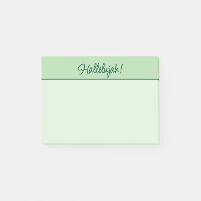Notas Post-it® Christian Hallelujah Sticky Notepad Green (Anverso)