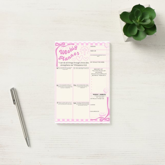 Notas Post-it® Christian Planners Christian Post-it Notes Girly (Oficina)