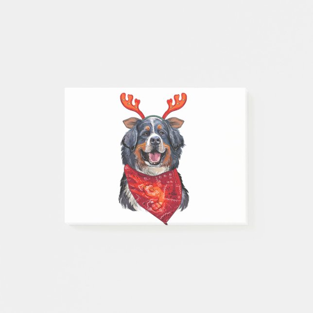 Notas Post-it® Christmas Bernese Mountain Dog (Anverso)