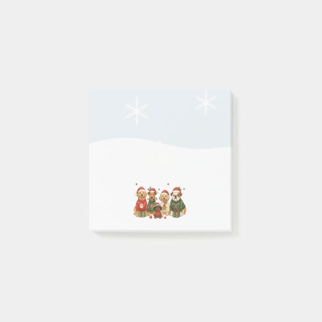 Notas Post-it® Christmas Dogs | Cute Post It Notes (Anverso)