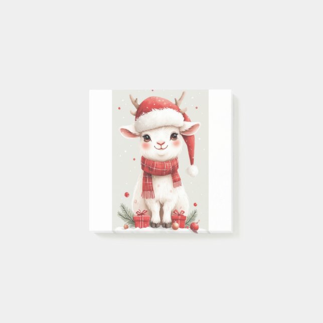 Notas Post-it® Christmas Farm Animal Cute Goat  (Anverso)