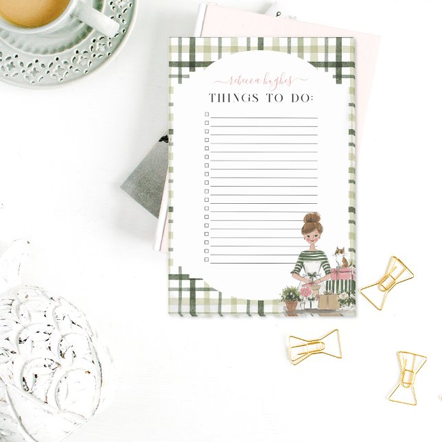 Notas Post-it® Christmas Lady with Cat Personalized To-Do (Subido por el creador)