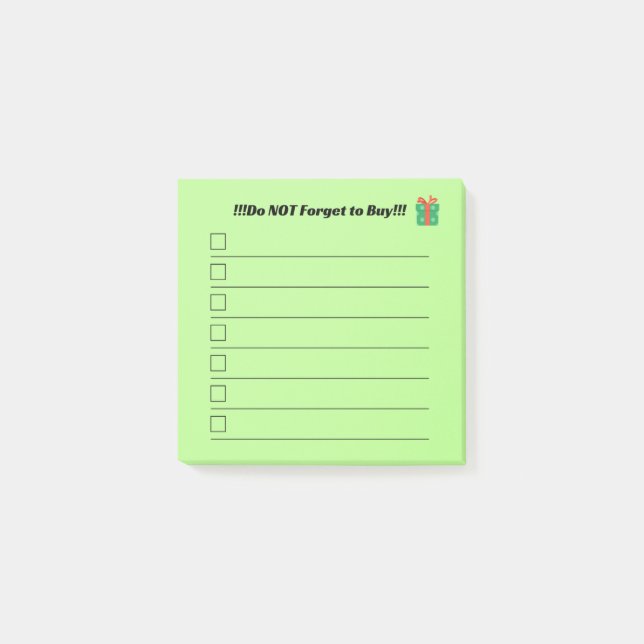 Notas Post-it® Christmas List Post It Notes  (Anverso)