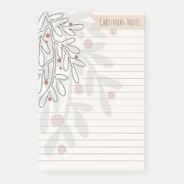Notas Post-it® Christmas notes abstract mistletoe drawing