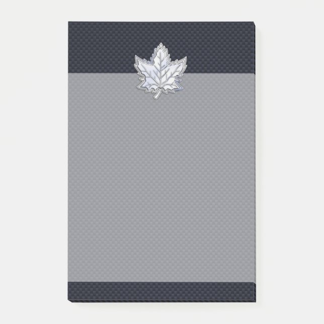 Notas Post-it® Chrome Like Maple Leaf Carbon Fiber Print (Anverso)