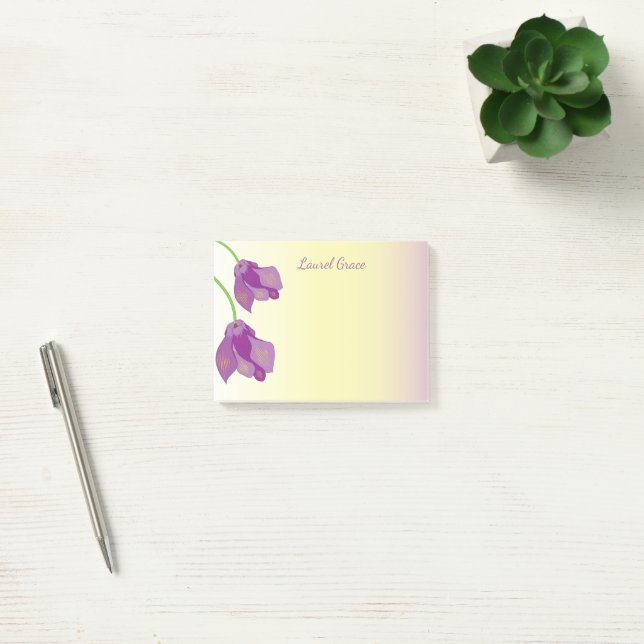Notas Post-it® Ciclamen morado personalizado floral (Oficina)