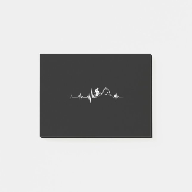 Notas Post-it® Ciclismo Carreras Heartbeat Bicicleta de montaña (Anverso)