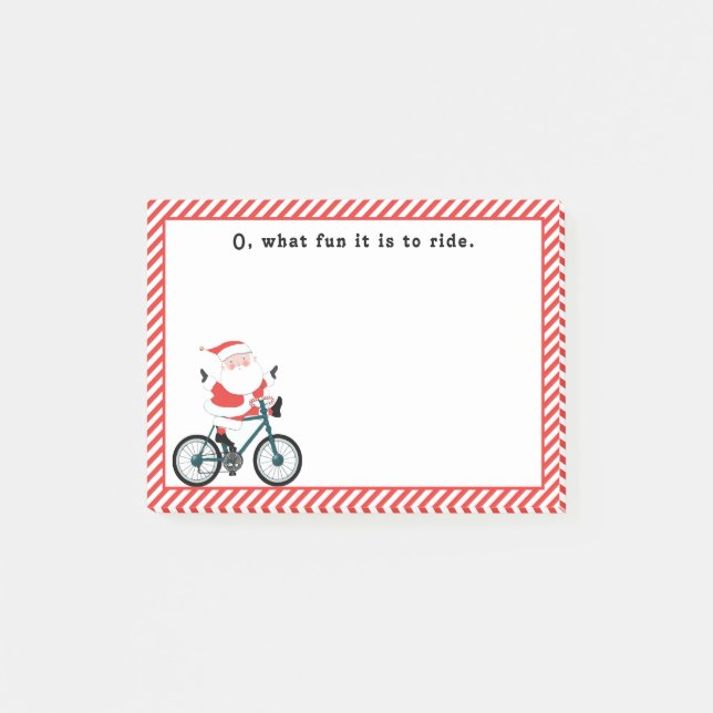 Notas Post-it® Ciclismo Ciclista Navidad (Anverso)