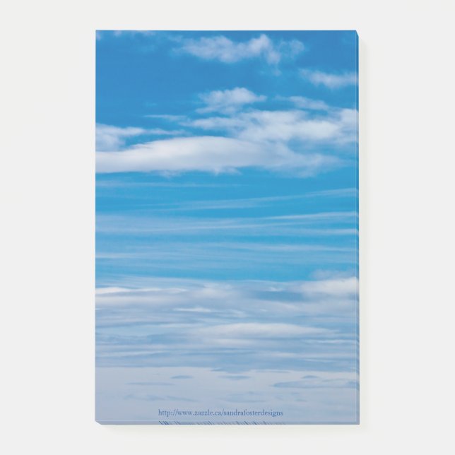 Notas Post-it® Cielo azul con ondas en la nube (Anverso)