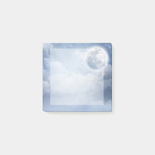Notas Post-it® Cielo azul mágico con cisnes voladores
