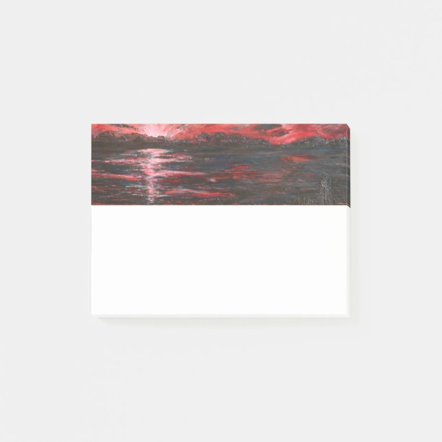 Notas Post-it® Cielo rojo de noche (Anverso)