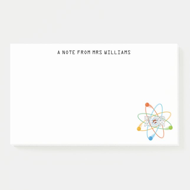 Notas Post-it® Ciencia Divertida Personalizada UP AND ATOM (Anverso)