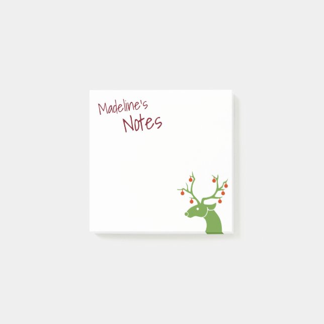 Notas Post-it® Cierno de Reno Verde Personalizado (Anverso)