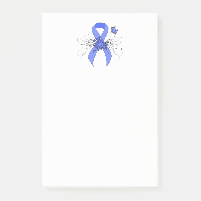 Notas Post-it® Cinta azul con mariposa (Anverso)