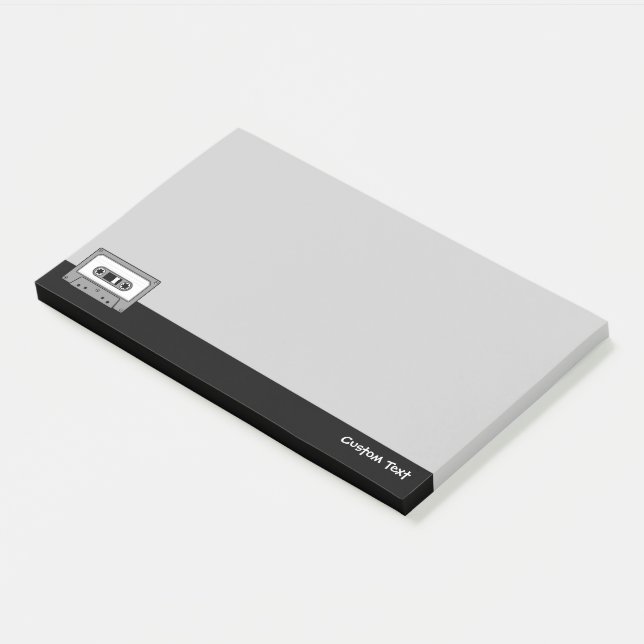 Notas Post-it® Cinta cassette de audio gris (En perspectiva)