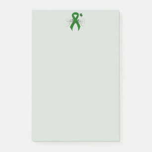 Notas Post-it® Cinta de sensibilización verde con mariposa