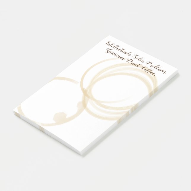 Notas Post-it® Cinta divertida de café "Geniuses Bebe Coffee" (En perspectiva)