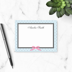 Notas Post-it® Cinta rosa de Punto de Polka Negro Azul Clásico Mo