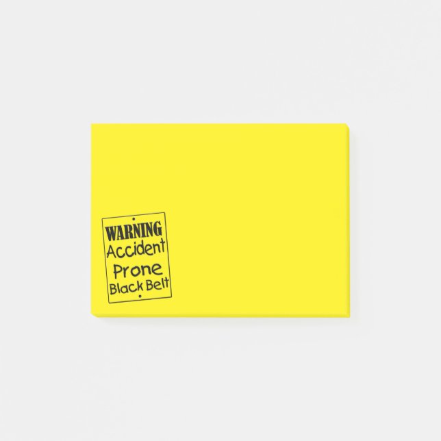 Notas Post-it® Cinturón negro propenso a accidentes (Anverso)