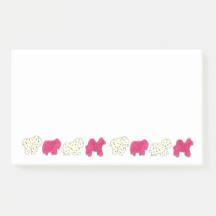 Notas Post-it® Círculo blanco rosado zoológico zoológico, galleta