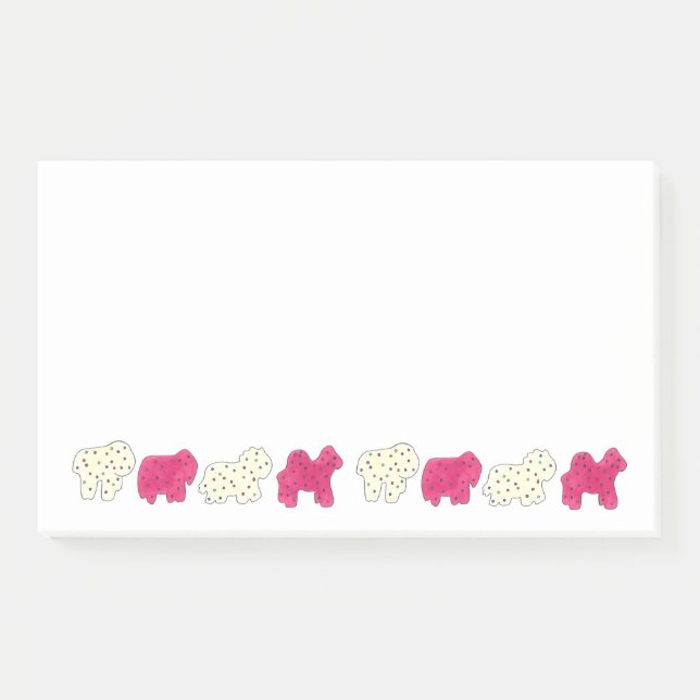 Notas Post-it® Círculo blanco rosado zoológico zoológico, galleta (Anverso)