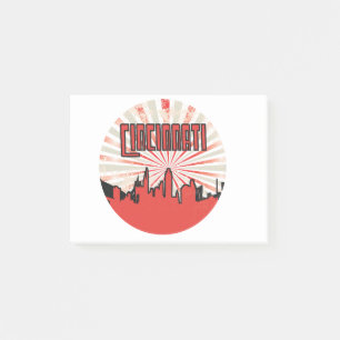 Notas Post-it® Círculo retro de Cincinnati Ohio