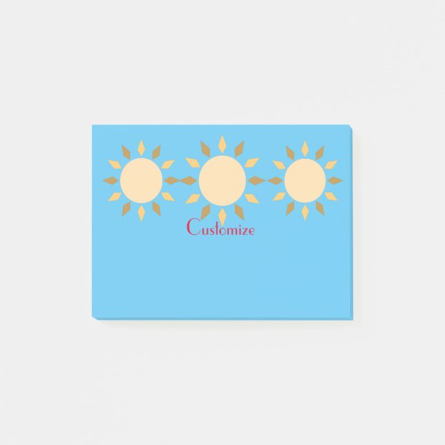 Notas Post-it® Círculo solar geométrico Thunder_Cove (Anverso)