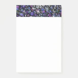 Notas Post-it® Círculos abstractos dibujados a mano, azul, morado