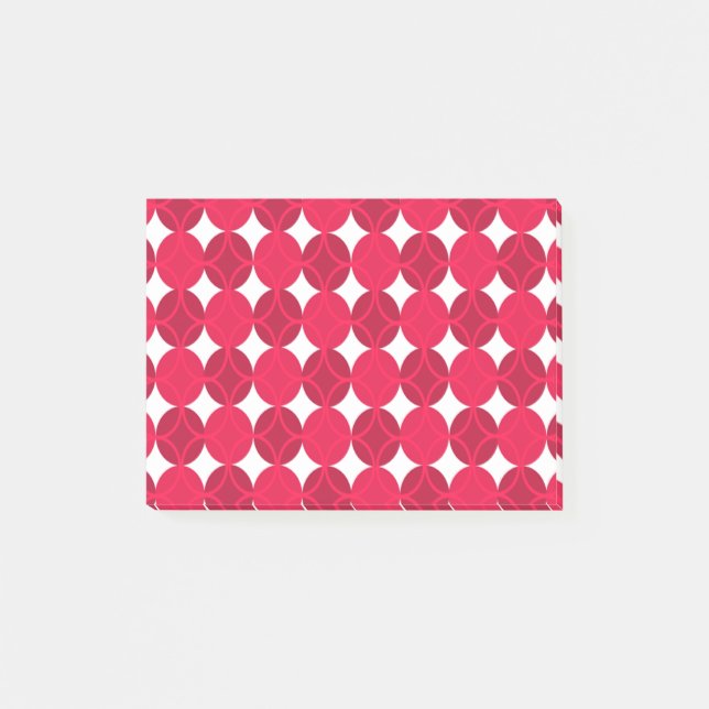 Notas Post-it® Círculos en Círculos - Cranberry y Gris (Anverso)