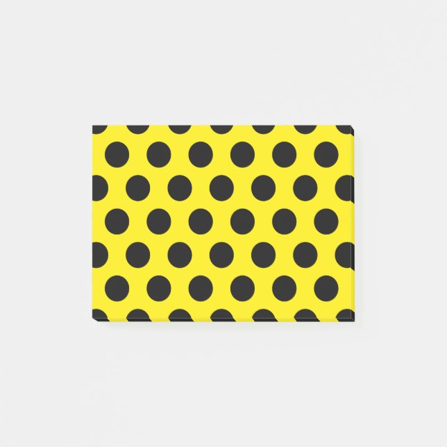 Notas Post-it® Círculos negros sobre fondo amarillo (Anverso)