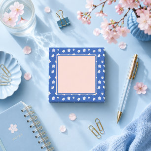 Notas Post-it® ciruela japonesa floral azul kawaii