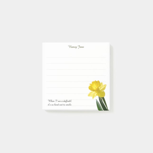 Notas Post-it® Cita:  "Cuando veo un daffodil..."  Flower Pics (Anverso)