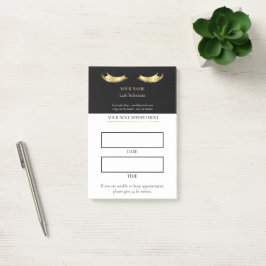 Notas Post-it® Cita de pestañas negra y dorada elegante