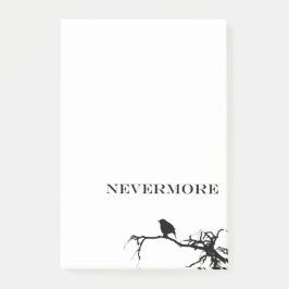 Notas Post-it® Cita del poema Edgar Allan Poe de Nevermore Raven