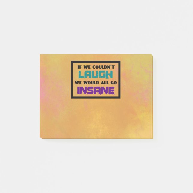 Notas Post-it® Cita graciosa sobre risas y locura (Anverso)