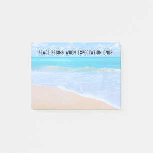 Notas Post-it® Cita inspiradora con escena de playa tropical