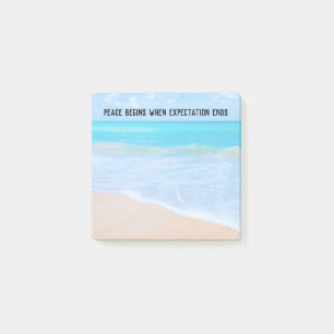 Notas Post-it® Cita inspiradora con escena de playa tropical