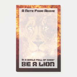 Notas Post-it® Cita Inspiradora de león en llamas