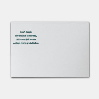 Notas Post-it® Cita inspiradora - No puedo cambiar la dirección..