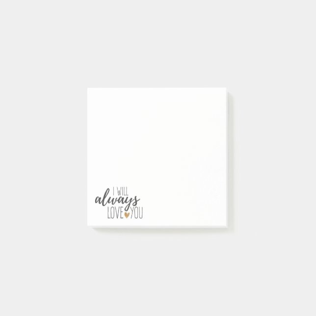 Notas Post-it® Cita motivacional Amar a la tipografía blanca negr (Anverso)